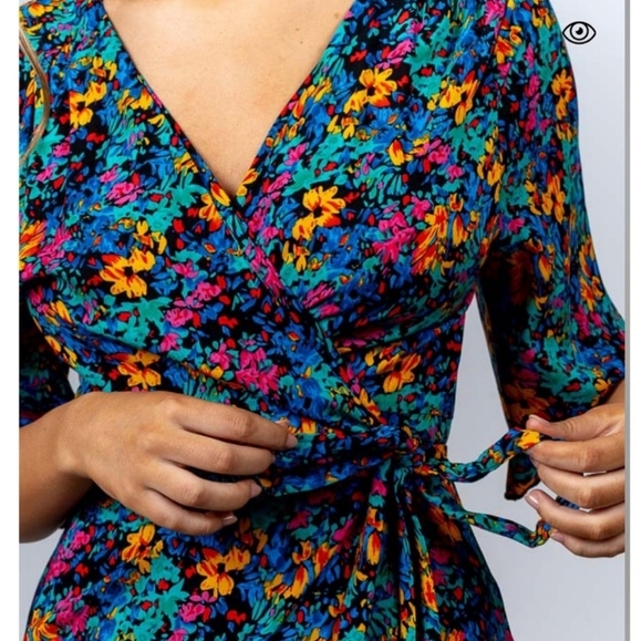 Silk & Salt Journey Flower Maxi Wrap Dress Size XL - Picture 4 of 16